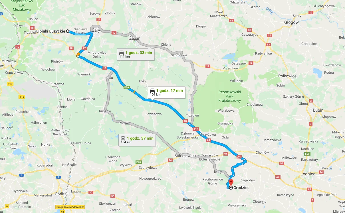 68-213 Lipianki Łużyckie, Polska - 62-580 Grodziec, Polska
